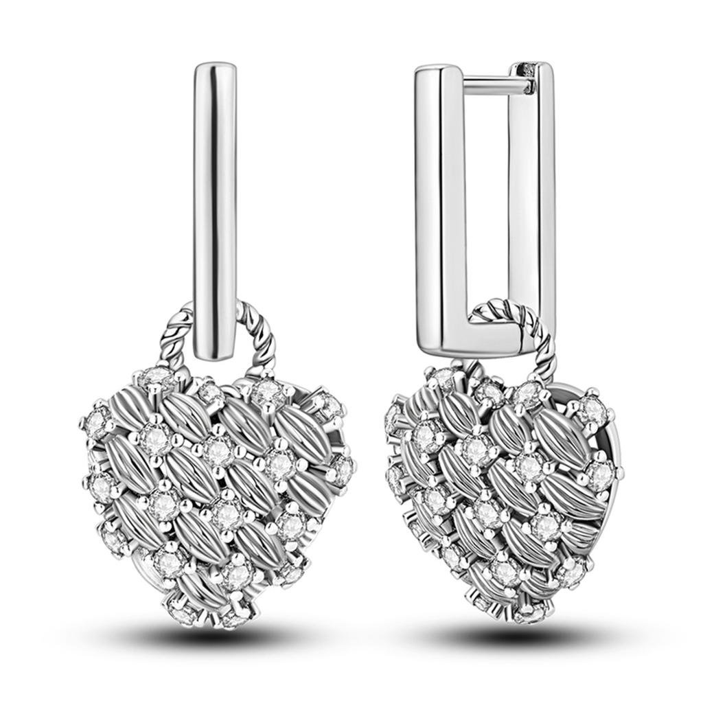 Orstarry 925 Silver Pink Sweet Bow Earrings Women Jewelry Trendy Drop Earrings Party Gift Anniversary