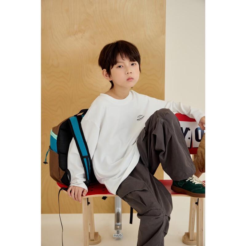 Kids' Loose Fit Long Sleeve Letter Print T-Shirt