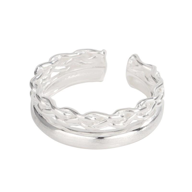Women's Adjustable Geometric Double Layer Ring - Stackable, Versatile, Simple Temperament, Open Line Design for Index Finger.