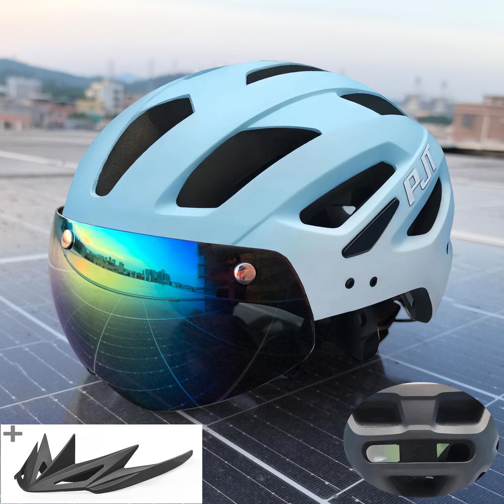Kask Rowerowy Pjt Z Goglami Przeciwsłonecznymi Męski Daszek Przeciwsłoneczny Kask Rowerowy Okulary Przeciwsłoneczne Kask Rowerowy Szosowy Mtb Kask Rowerowy Sportowy Z Goglami E-Bike