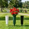 1/2Pcs Cemetery Vase with Ground Spikes - Durable Plastic Grave Floral Holder for Headstones & Memorials