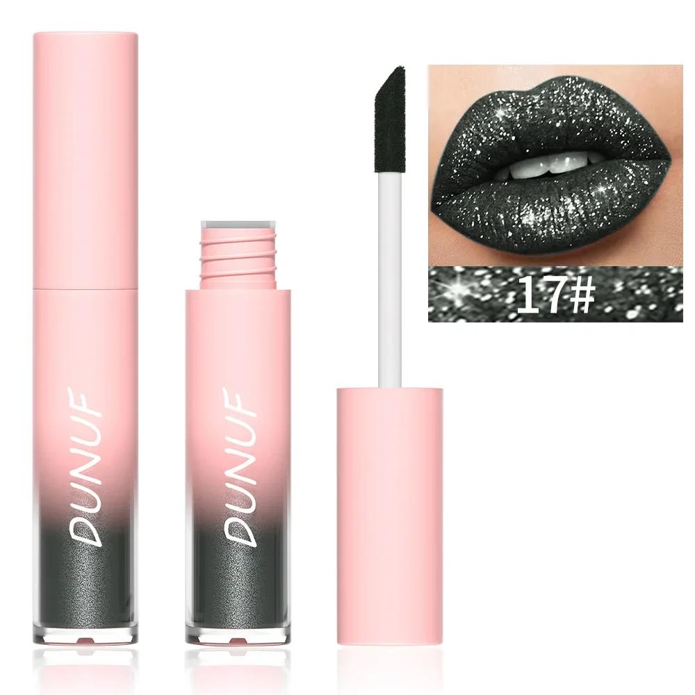 18 Color Sexy Red Diamond Glitter Lip Gloss Metallic Waterproof Long Lasting Matte Shimmer Liquid Lipstick Women Makeup Cosmetic