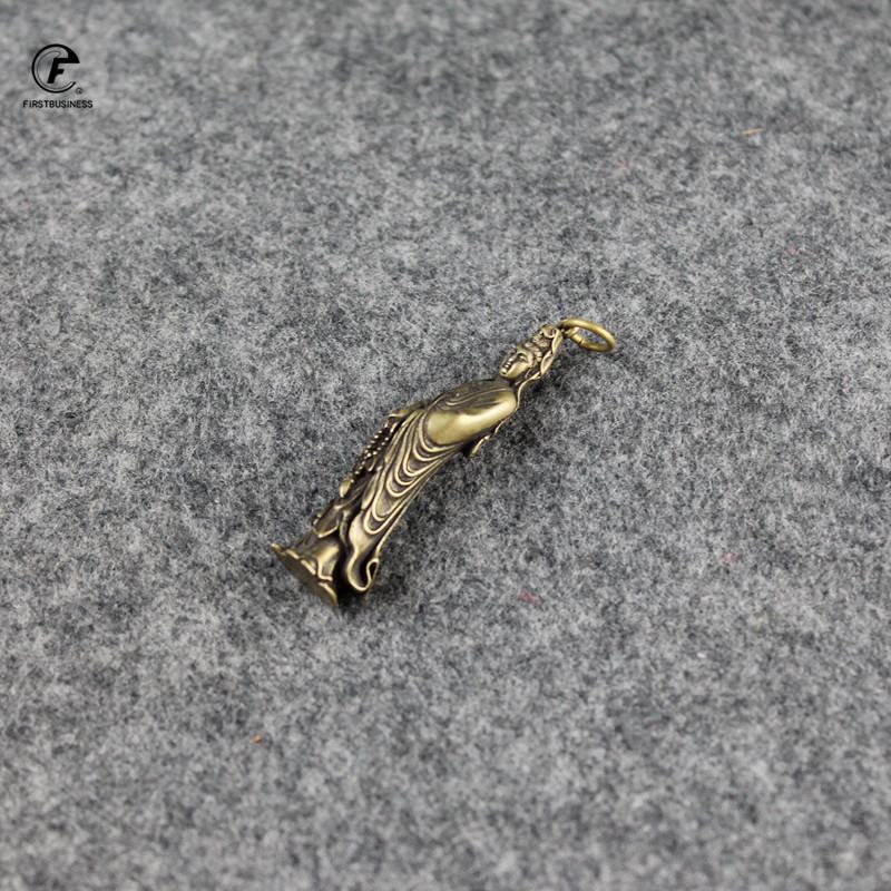 Copper Buddha Statue Hanging Ornament Bless Home Decor for Living Home Lucky Brass Figurine Desk Decoration Keychain Pendant