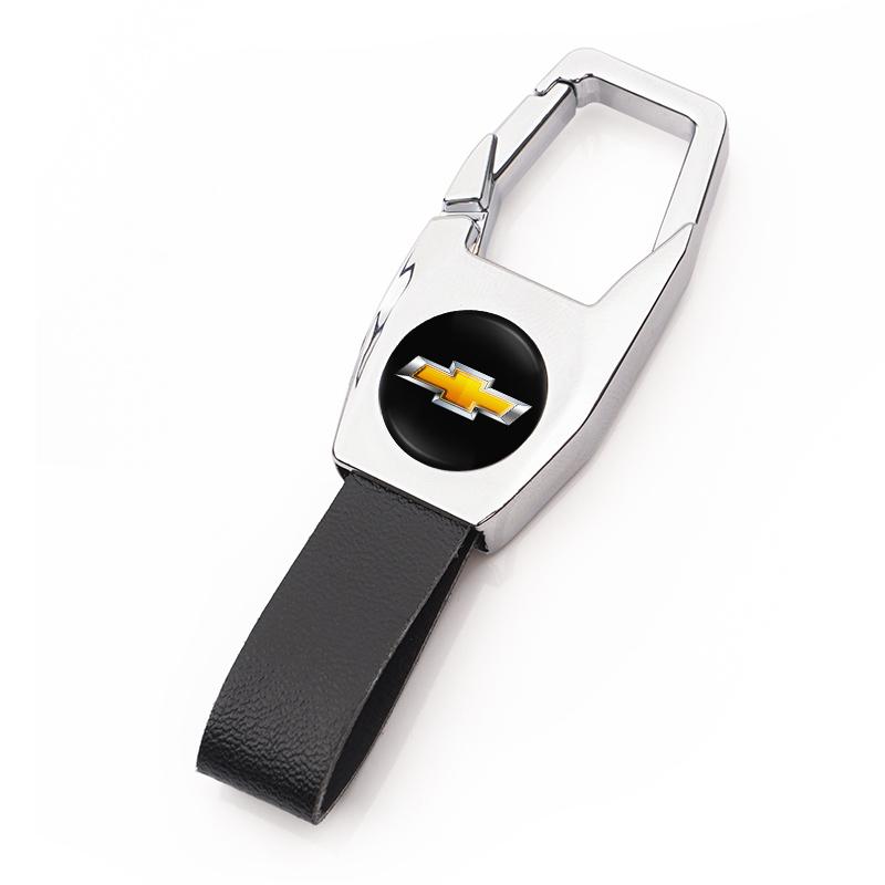3D Metal Leather Auto Emblem Badge Keychain For Chevrolet Corvette Montana TrailBlazer Silverado Traverse Camaro Suburban Equino