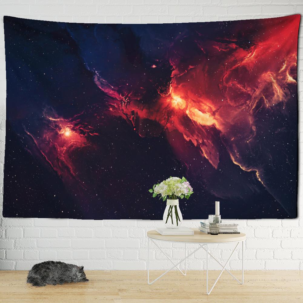 Psychedelic Red Nebula Tapestry Wall Hanging Abstract Art Mystical Hippie Tapiz Universe Dorm Home Decor