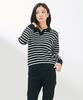 CHASECULT Women'S Open Collar Striped Sweater-Darg5263B03