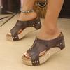 Fashion Women Slippers Summer Open Toe Beach Wedge Sandals Non-slip Thick-soled Women Shoes Retro Slip on Outdoor Slippers Slides Women