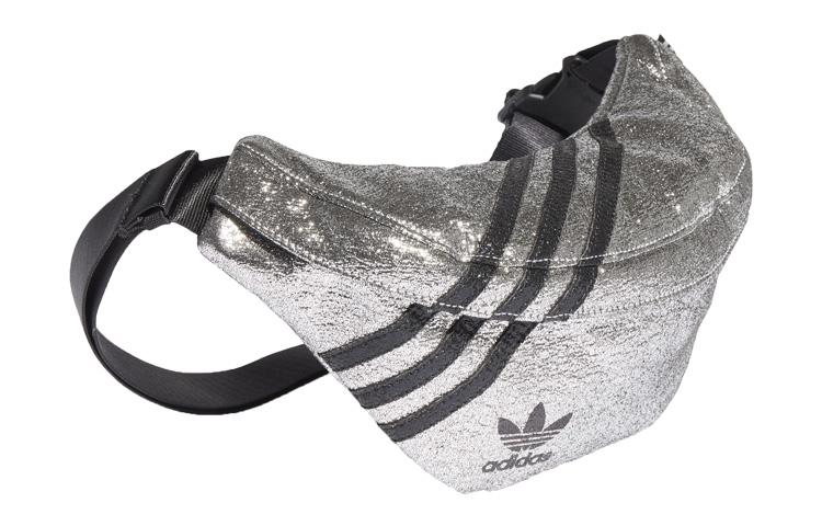 Adidas Originals Polyester Sling Bag, Fanny Pack Regular Unisex Silver & Black GN2149