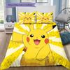 Happy Pikachu Bedding Set, 1 Duvet Cover & 2 Pillowcases, Home Bedroom, Perfect Gift for Pokémon Fans