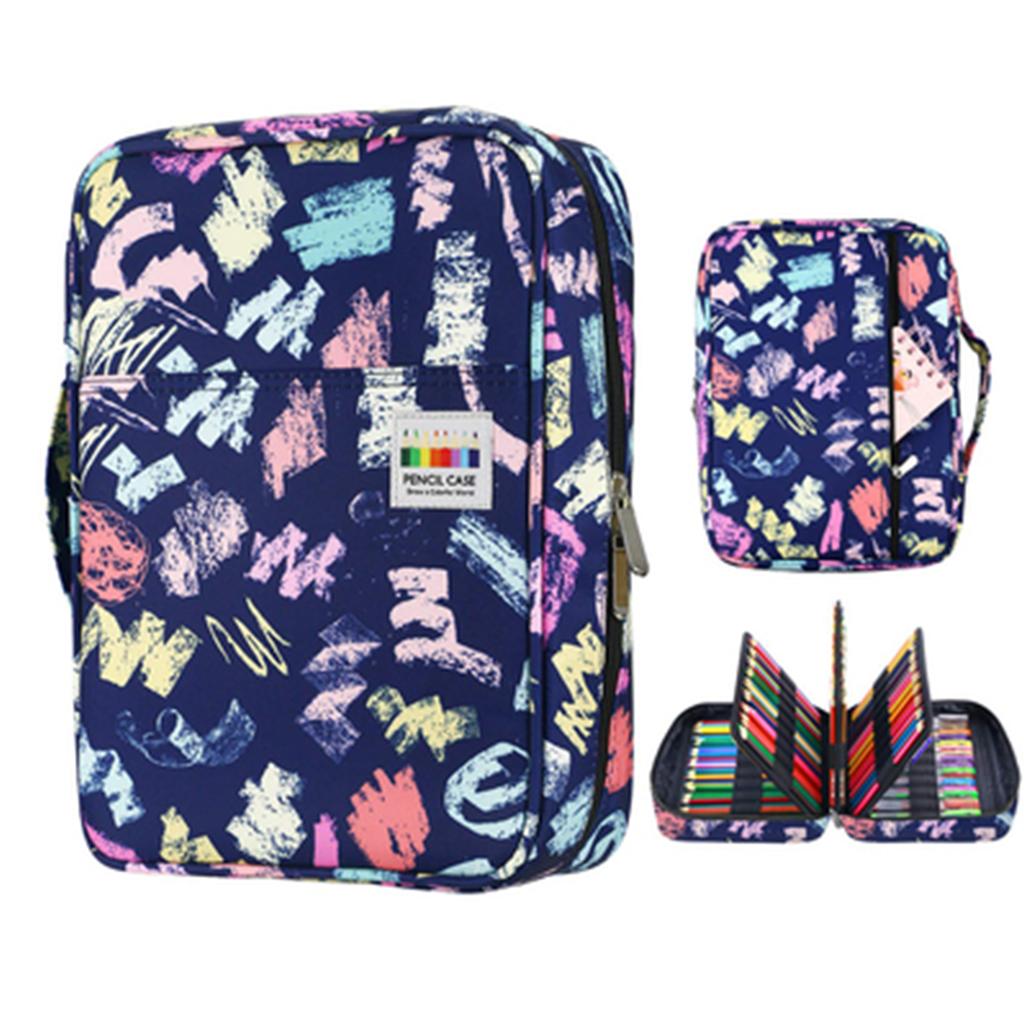 220 Slots Colored Pencil Case, Pen Bag Organizer with Handy Wrap Portable- Multilayer Pencils Case Holder for Kids Girls