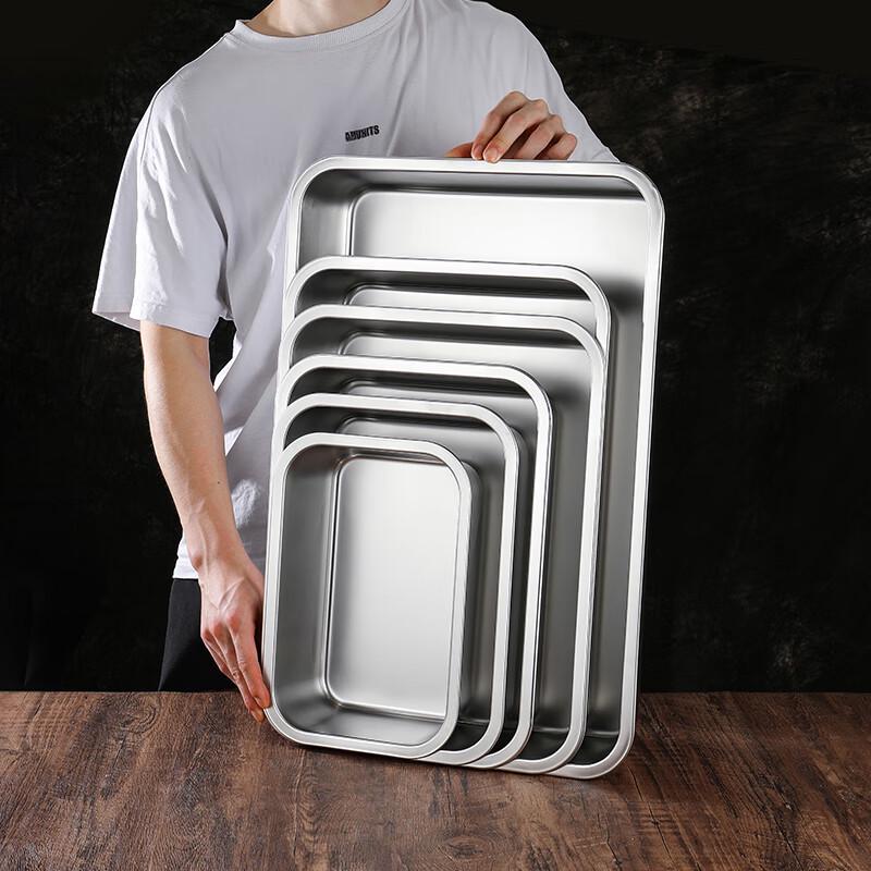 Deep Stainless Steel Rectangular Serving & Baking Tray