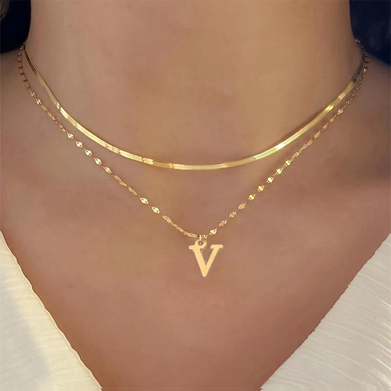 

1PC Letter Lightweight Pendant Adjustable Steel Durable Necklace Gift Titanium Hypoallergenic Women s Tarnish-Resistant