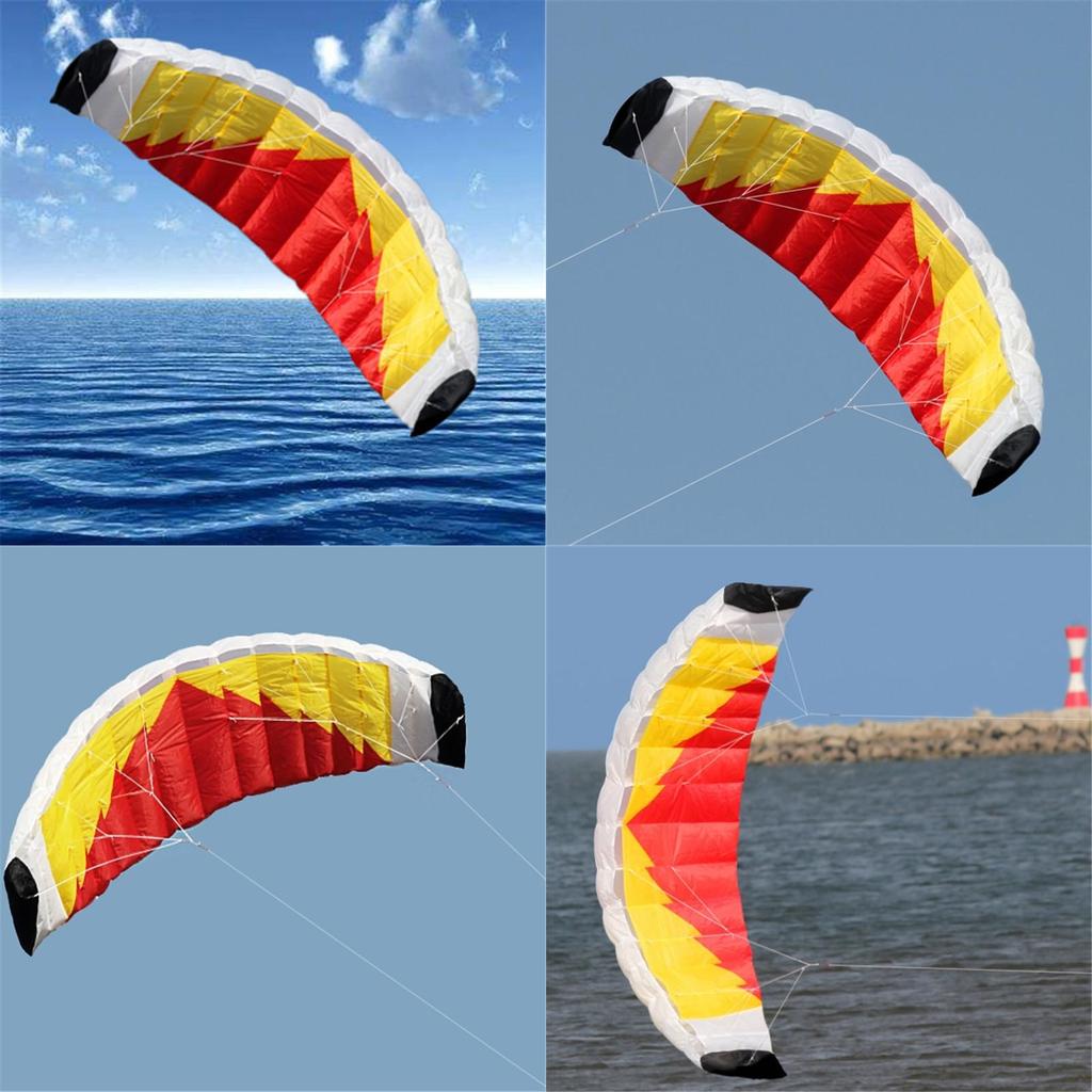 Flame Dual Line Parachute Kite With Handle And String For Beach Fun**