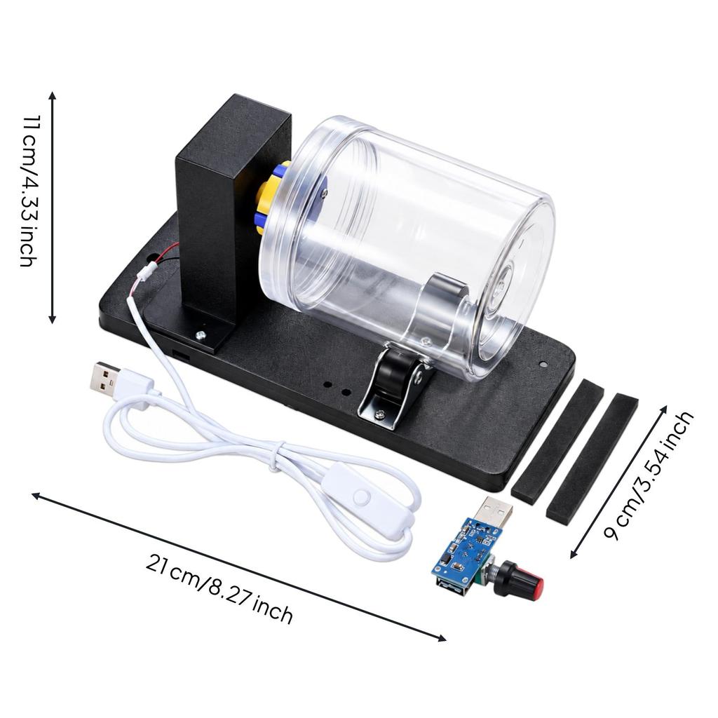 Variable-Speed Rotary Drum Polishing Machine Non-Slip for Craft Makers