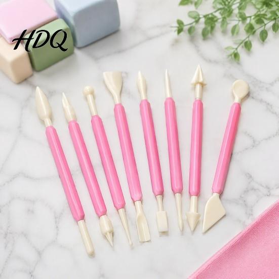 Professional Baking Accessories 8PCS Fondant Sculpting Tool Set DIY Cake Decorating Kit with Ergonomic Non-slip Handles Modeling Flower And