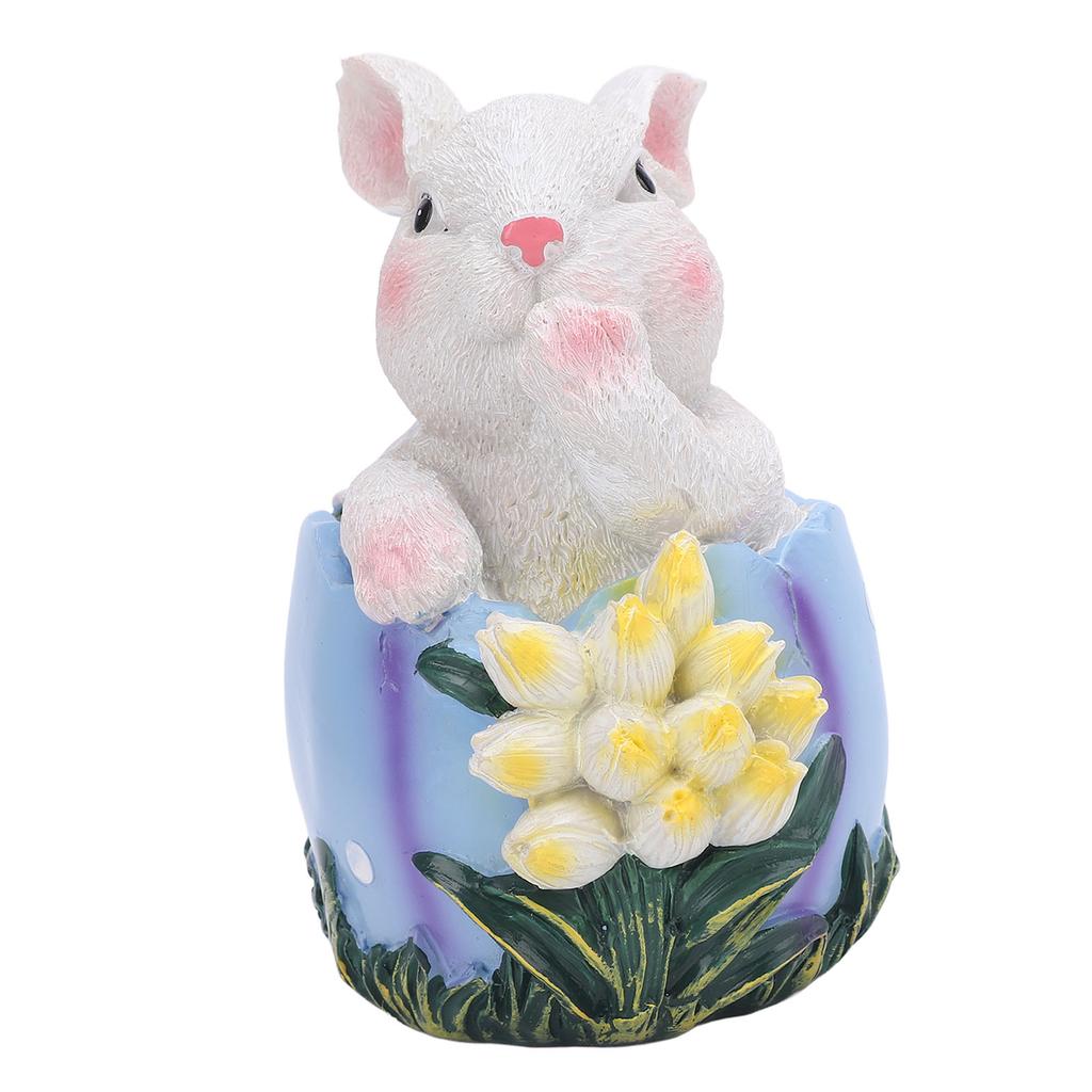 Easter Bunny Statue Exquisite Decorative Easy to Maintain Easter Egg   Decor for Garden Yard Home