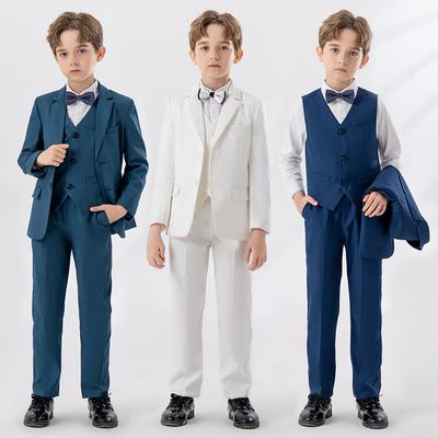 Bambini Ragazzi Bianco Blazer Gilet Pantaloni Bambini Matrimonio Ballo Vestito Bambino Ragazzo Elegante Vestito Festa