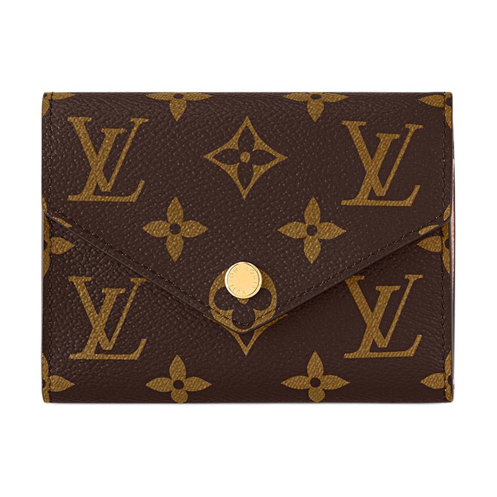 Louis Vuitton Πορτοφόλι Victorine Μονόγραμμα Καφέ Καμβάς/Ροζ Μπαλερίνα Ροζ Γυναικεία Πορτοφόλια M62360