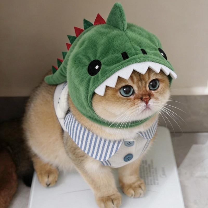 New Pet Cat Shark Headband, Winter Warm Plush Dog Hat, Cute Cartoon Headwear, Photography Props & Decorations