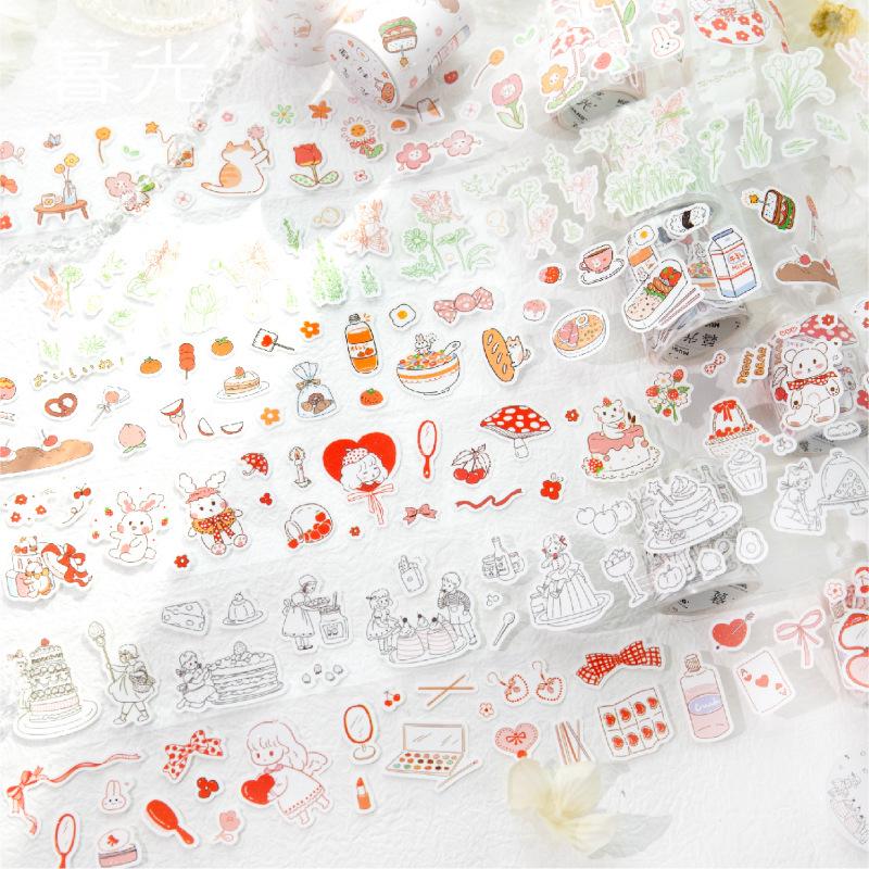 Dämmergrünes Feld Zauberer: Wolken-Serie Glitzer Stanz-Klebeband-Sticker für DIY-Notizbücher