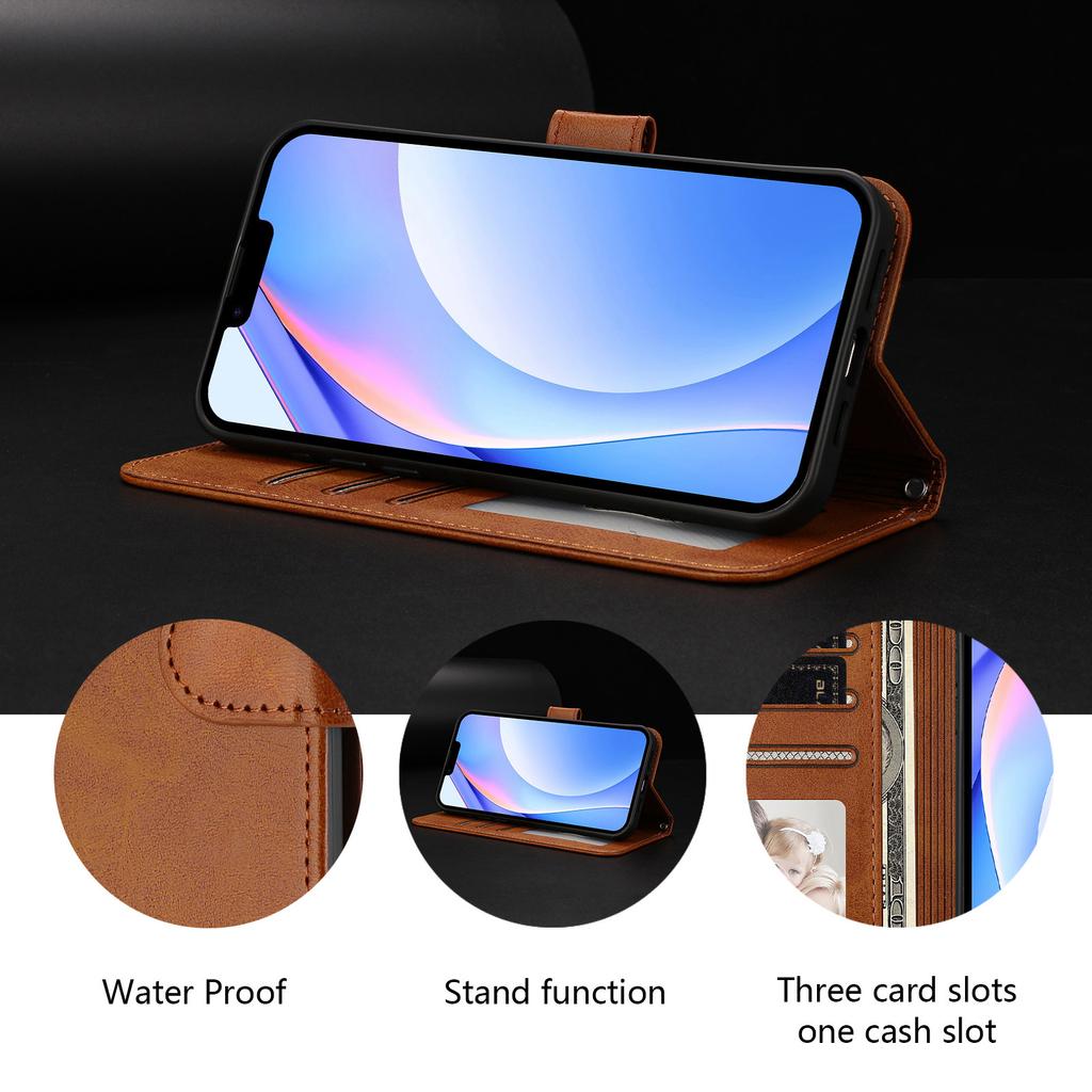 For Xiaomi 15T Wallet Case RFID Blocking Calf Texture Leather Stand Phone Cover with Strap