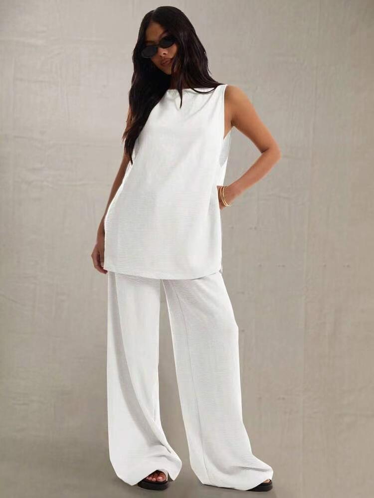European and American cross-fashion summer Amazon women s clothing new casual fashion women s top set two-piece set S