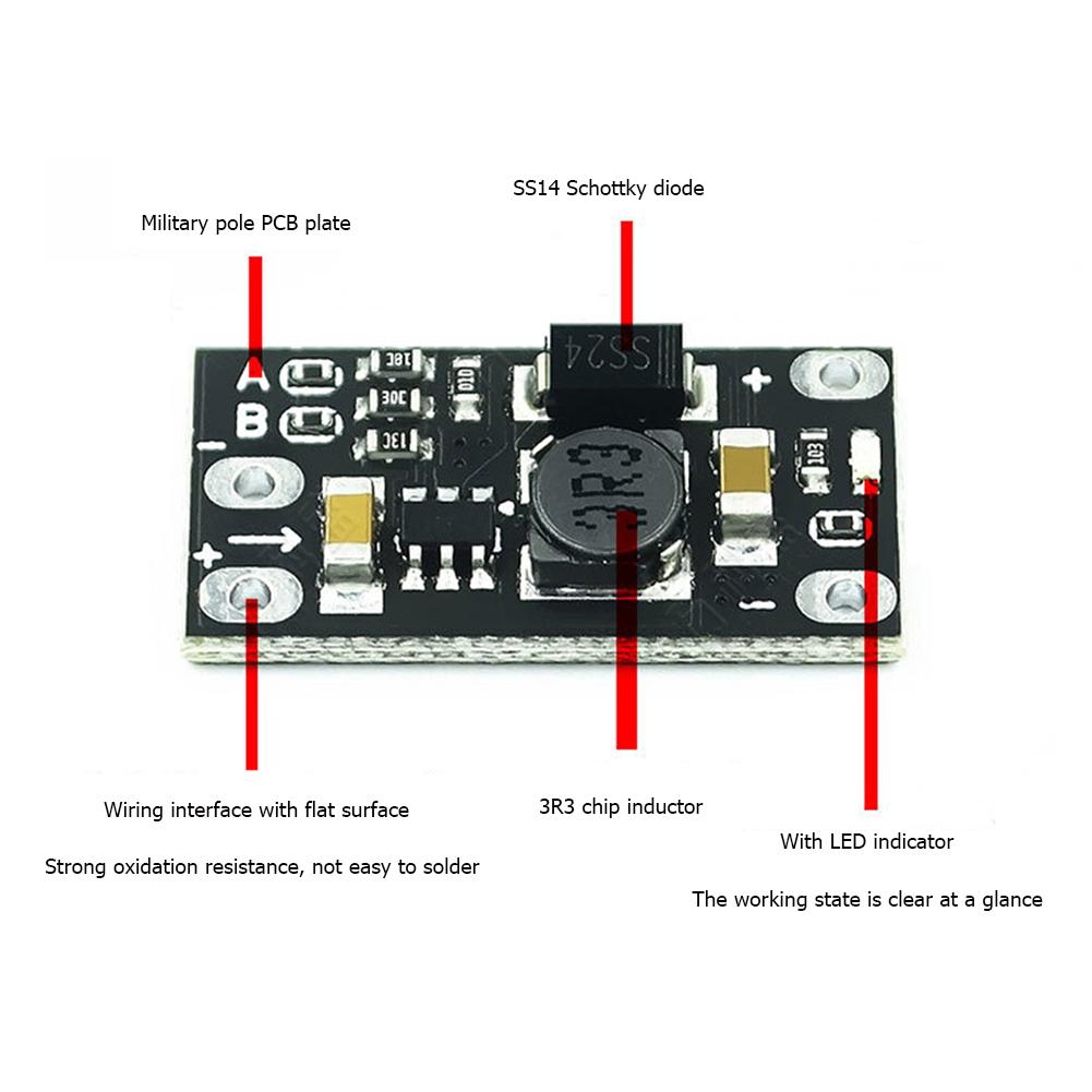 1PC multifunkční mini DC-DC Boost Modul Zvýšení podpory LED indikátoru na desce Výstup 5V 8V 9V 12V Boost modul lithiové baterie