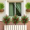 20in Artificial Christmas Topiary Ball Flowers For Outdoor Decoration  Christmas Artificial Branches With Red Berry Stems,Faux Norfolk Leaves Stems