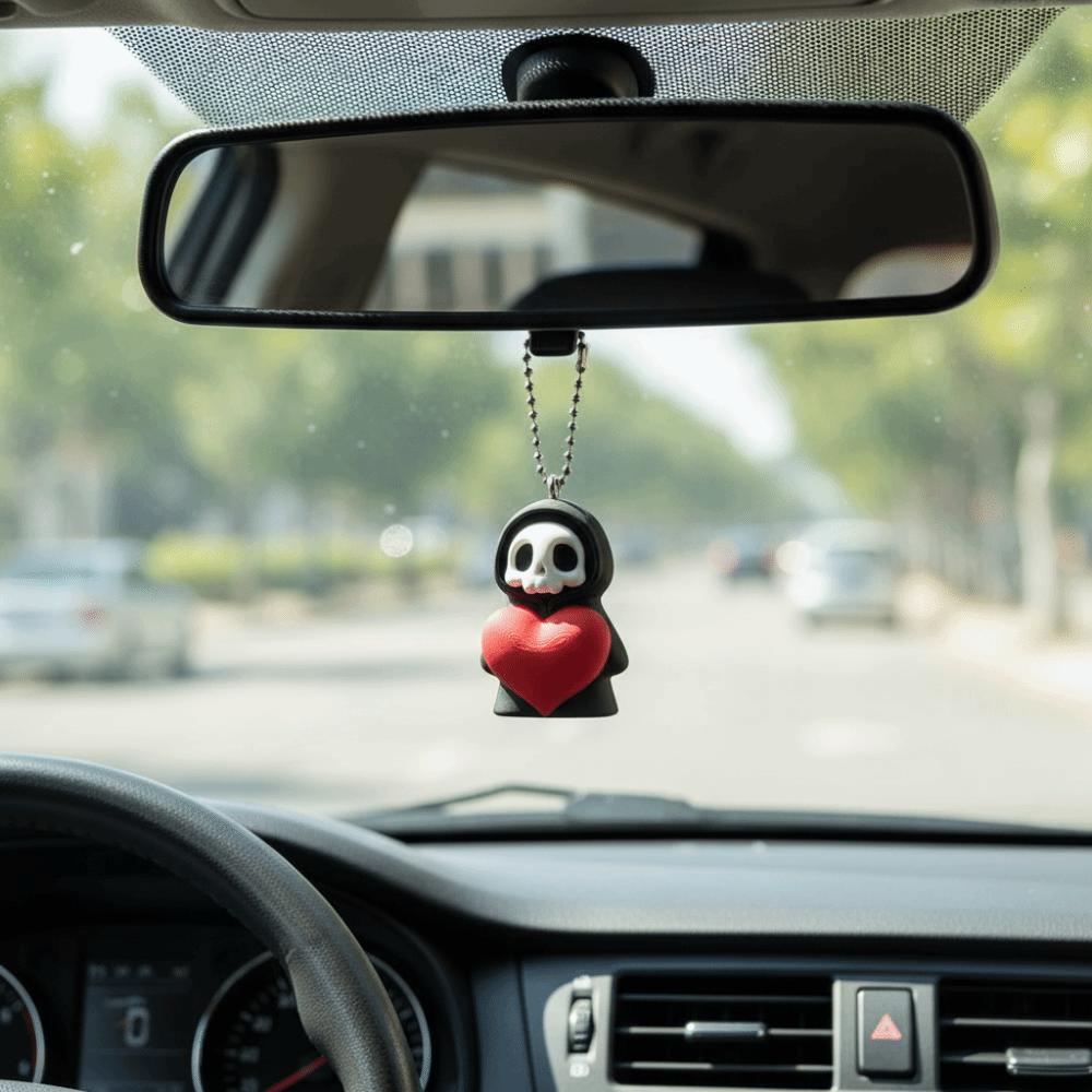 Black Grim Reaper Figure Miniature Halloween Pendant Skeleton Keychain Dashboard