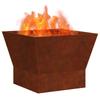 Fire Pit Brown 40 X 40 X 35 Cm Weatherproof Steel