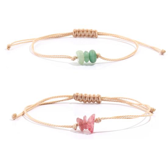 Artificial Crystal Braided Bracelet Handcrafted Adjustable String Rope Bracelet Boho Summer Bracelet Gift for Friends Men Women
