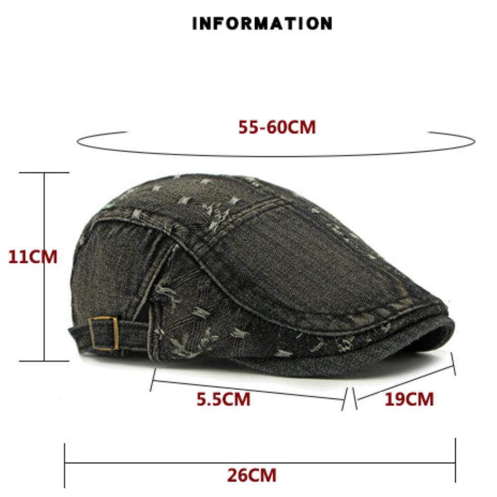 HT4728 Men Beret Women New Spring Summer Washed Denim Cap Artist Painter Beret Hat Adjustable Ivy Flat Cap Male Female Beret Cap
