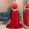Evening Dress Women's Banquet Temperament 1011 New Summer Satin Dignified Atmosphere Celebrity Host Slim Dress