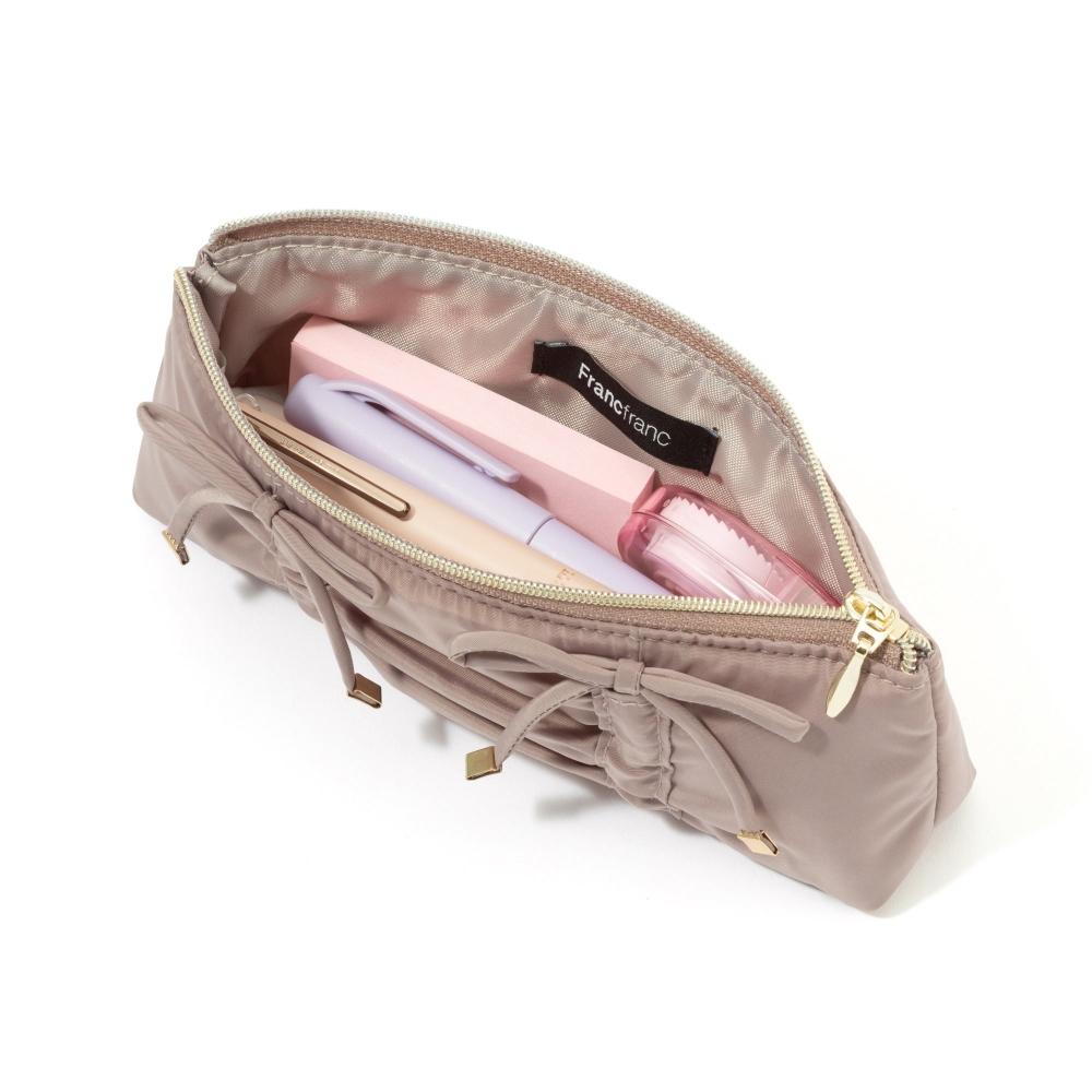 Franc Franc Japan Ribbon Pen Eyeglasses Case Brown