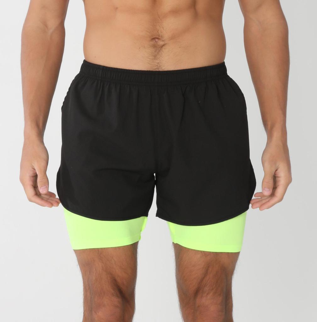 Men's Quick-Dry 2-in-1 Running Sports Shorts with Anti-Exposure Liner