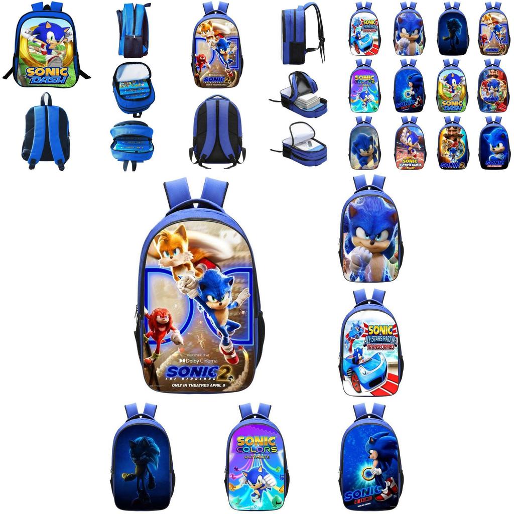 Sonic The Hedgehog 2 Children's Backpack For School Travel Colorful Artwork Unisex Design
