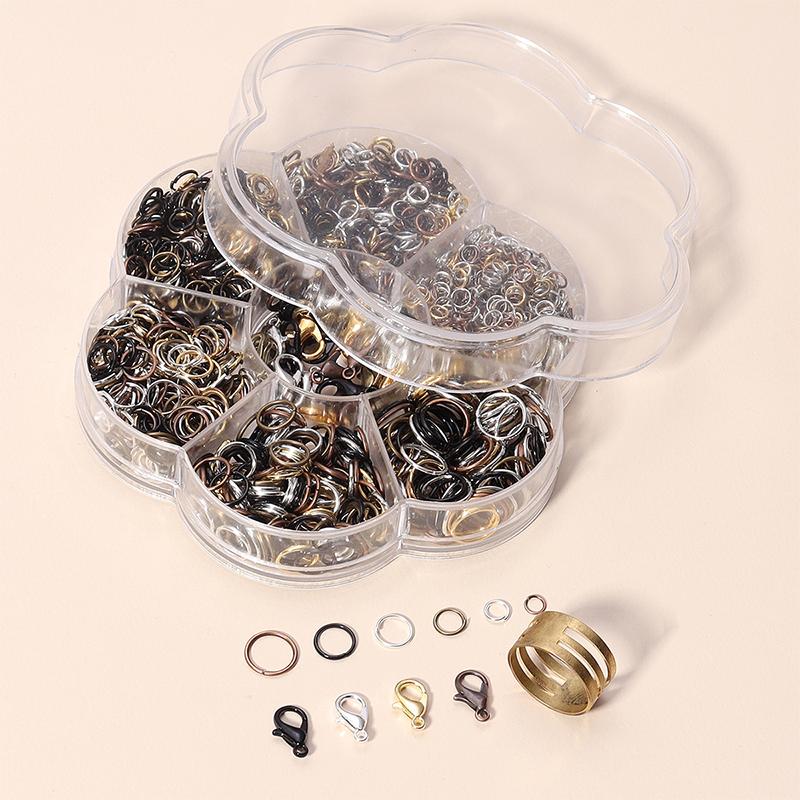 1 Box Biegeringe DIY Schmuckzubehör-Set für Anfänger Offene Biegeringe Schmuckherstellung Schlüsselanhänger Halsketten Reparatur mit Öffner-Werkzeug