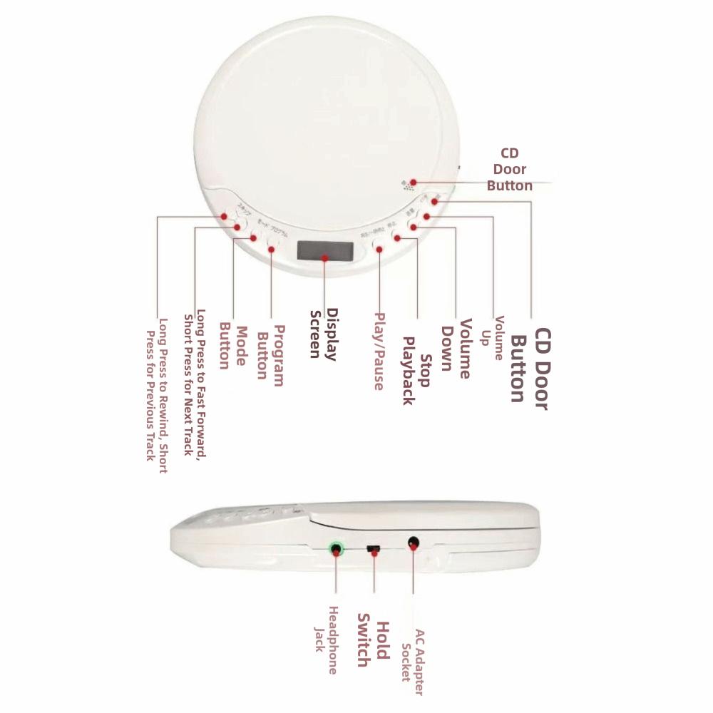 High Quality Sound Portable CD Player LCD Screen Display Music Player  Prenatal Education