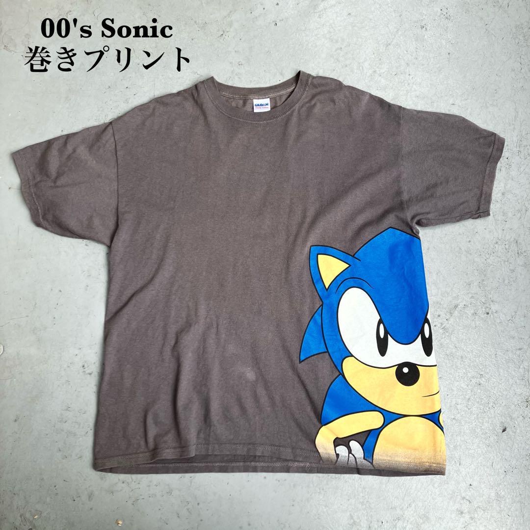 

[USED] Rare 2000s Sonic wrap print T-shirt, anime, SEGA