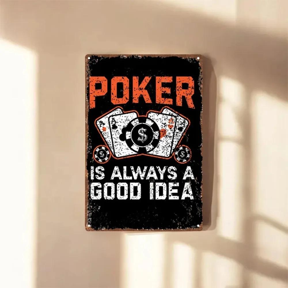 Vintage Poker Metal Tin Sign Wall Decor 20x30cm Bar Man Cave Pub Garage Art