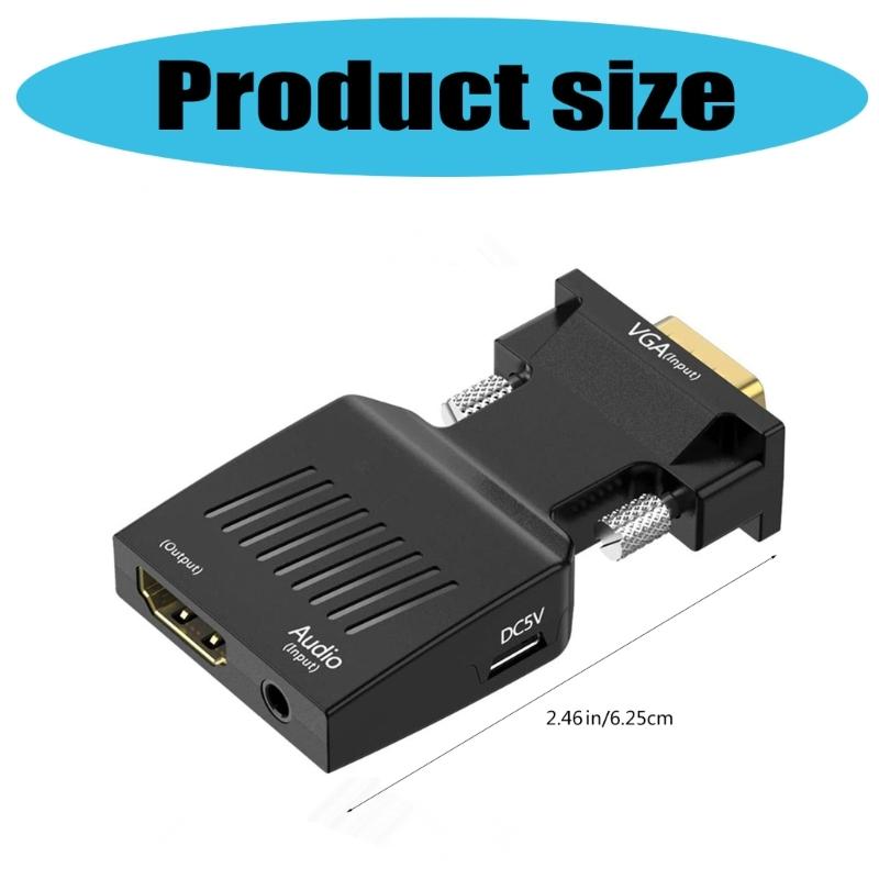 HDTV To VGA Adapter Converters Output Computer Set Top Box Connector Dongle for Laptop PC Monitors Projectors 3.5mm Cabl
