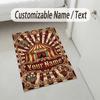 Christmas Theme Soft Crystal Velvet Rug Custom Name & Text Print Non Slip Floor Rug for Bedroom Living Room