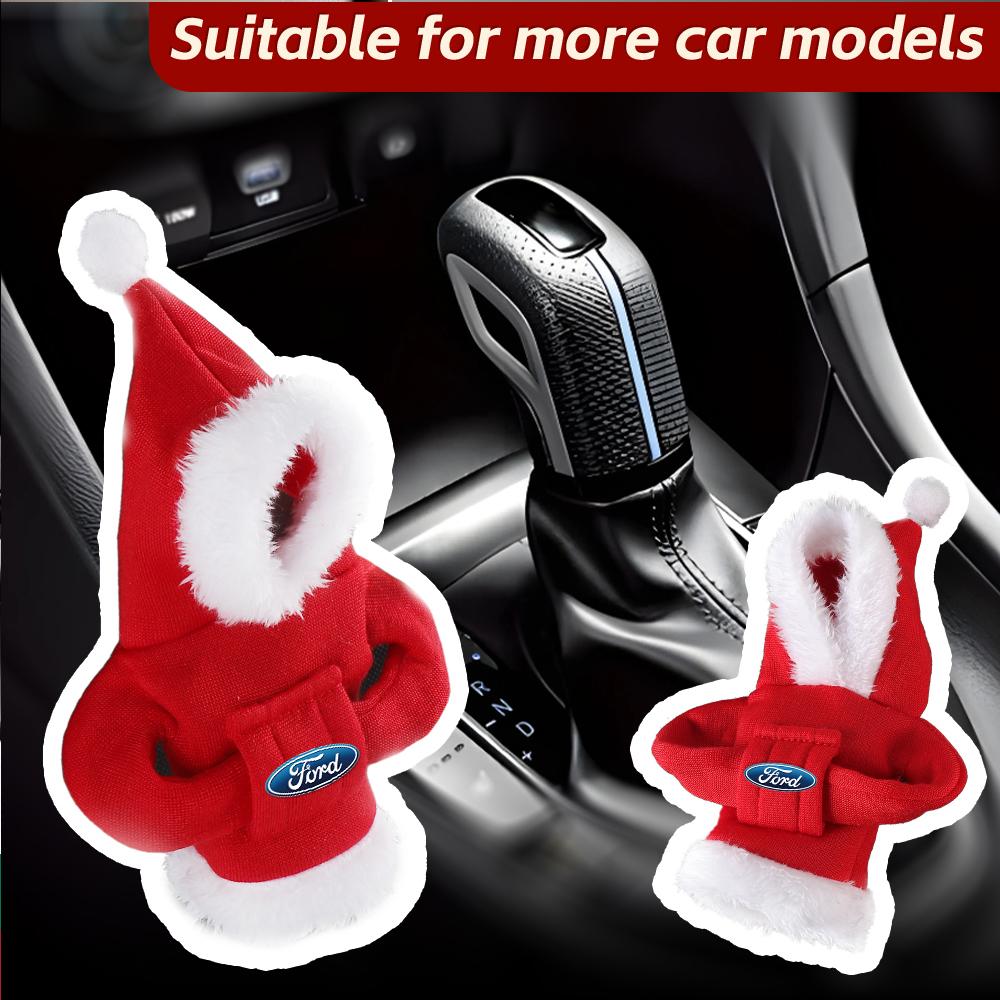 Christmas Styling Car Gear Shift Lever Cover Sweatshirt Gearshift Cover Decoration For Ford Focus Mustang Fiesta Kuga MK3 Ranger