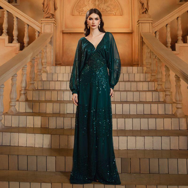 Foreign Trade Sexy Long Sequined Evening Dress for Banquets, Weddings, Birthdays, Bridesmaid Dresses, Party Dress 4XL