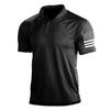 Maglietta POLO casual da uomo, colletto polo, cerniera, manica corta, moda, verde mimetico, uomo
