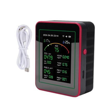 Air Quality Tester 15 In 1 Design 2.8 Inch HD Display CO2 TVOC HCHO PM2.5 Temperature Humidity Timer WIFI Air Quality