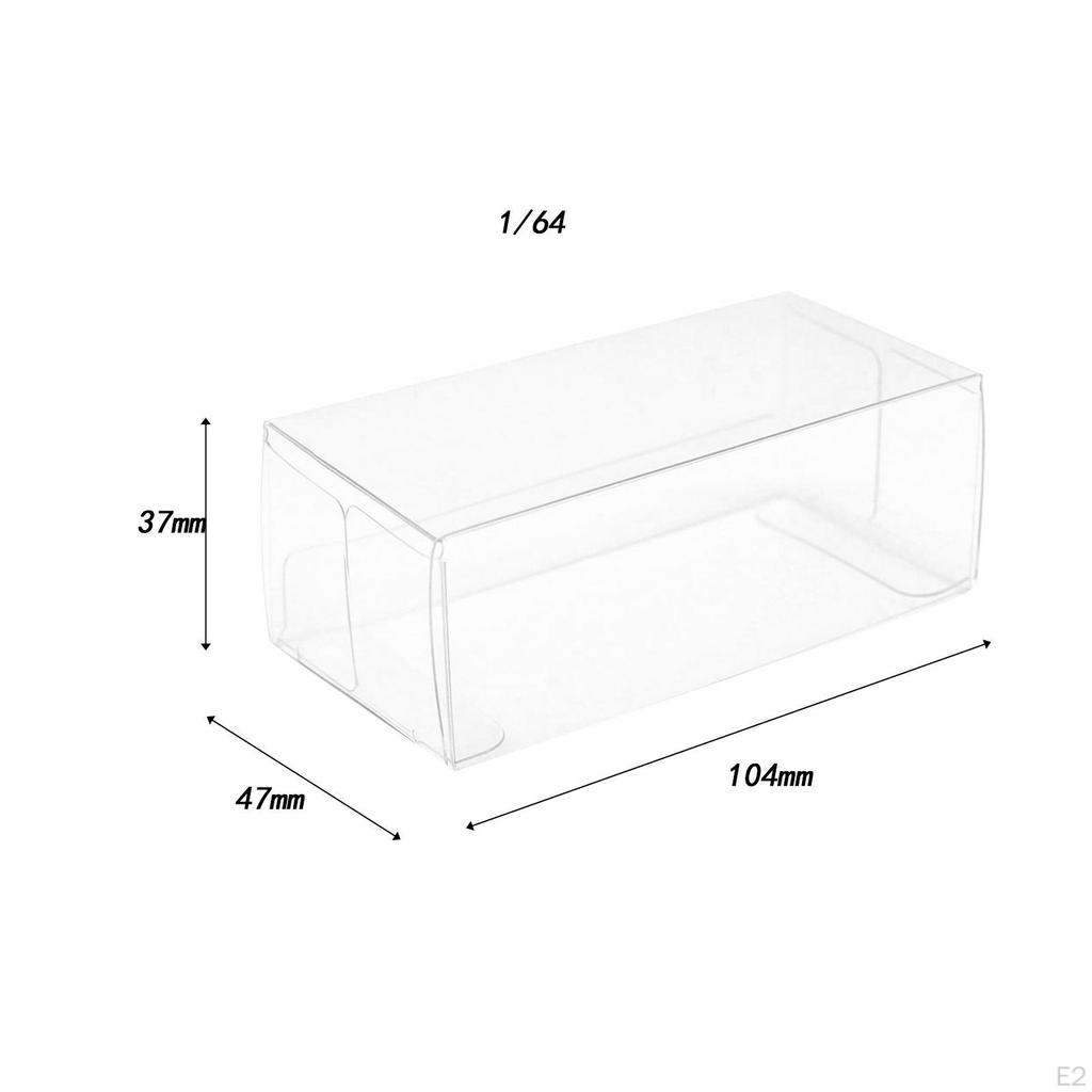 Caja transparente de PVC de 20 piezas, cajas de protección para escaparate de exhibición de juguetes de coche 1/64