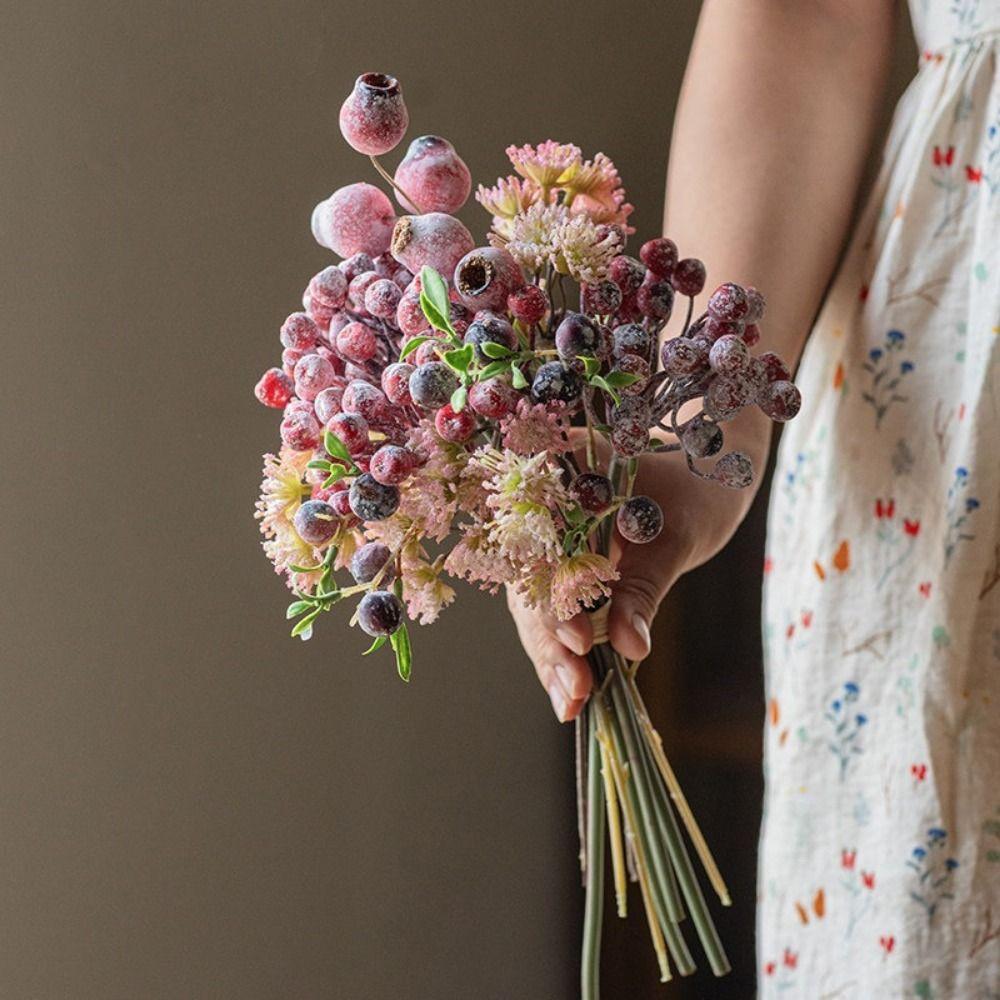 Frost Finis Simulation Blueberry Branch Realistic Blueberry Fruits Bouquet Photo Props