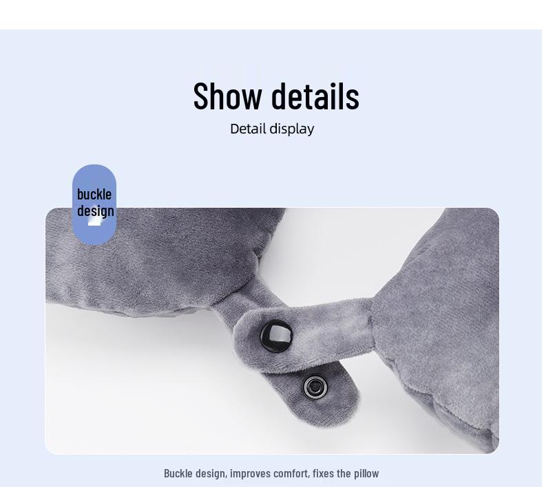 Custom Inflatable Hooded U-shaped Neck Pillow for Travel and Napping.