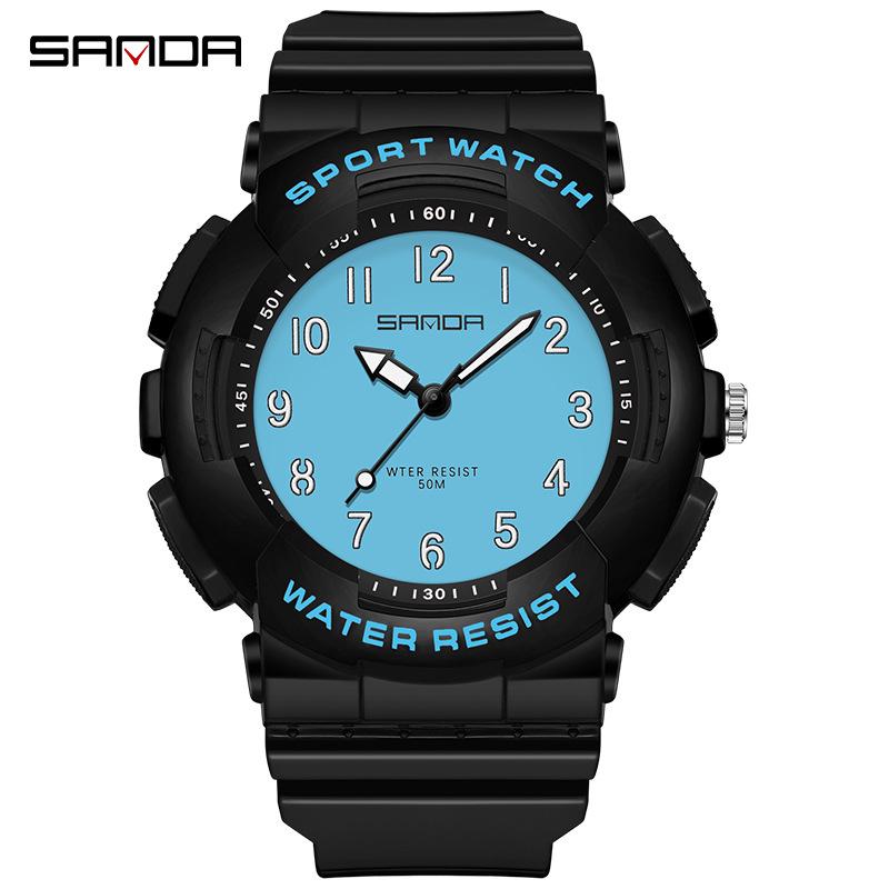 Sanda Cross-border Watches for Men, Women, and Teens - Fresh Style, Sporty Waterproof Electronic Quartz Watches, Fashionable for Students